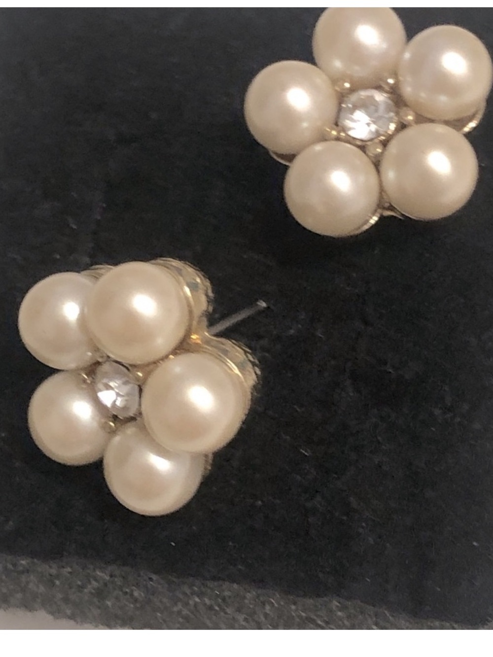 Pearl and cubic zirconia  earrings